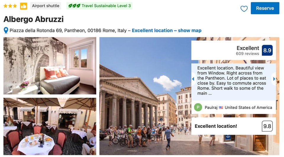Albergo Abruzzi gegenüber dem Pantheon