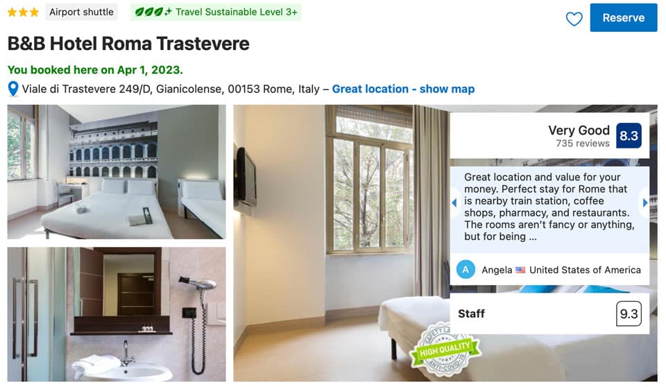 Gästezimmer im B&B HOTEL Roma Trastevere