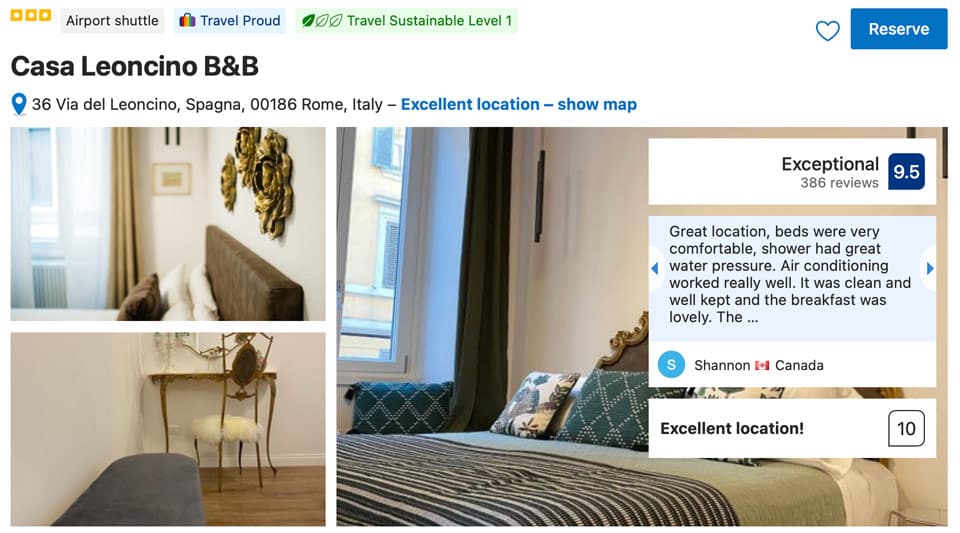 Gästezimmer im Casa Leoncino B&B im historischen Zentrum von Rom