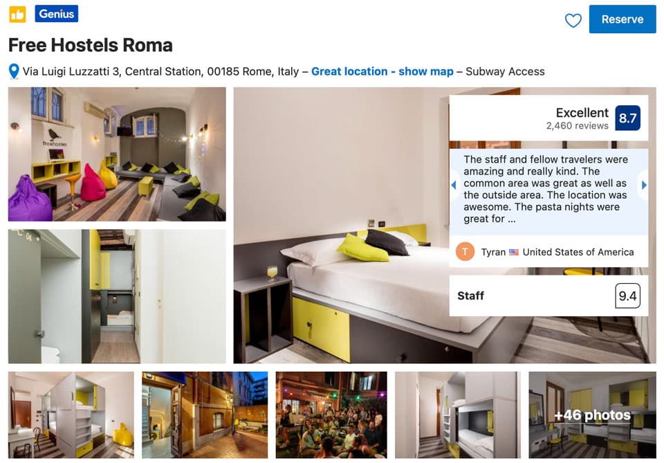 Schlafplätze im Kapselstil bei Free Hostels Roma