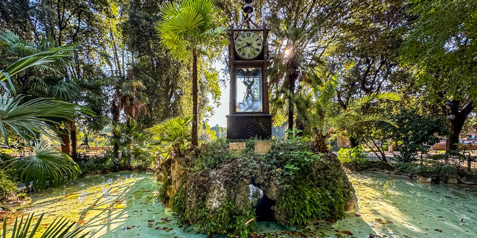 Magische Wasseruhr am Pincio, Villa Borghese