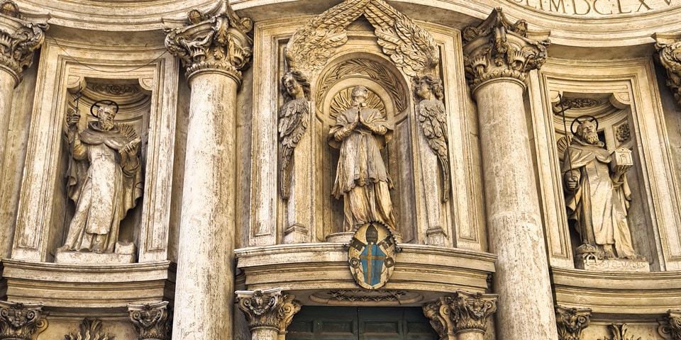 Der heilige Johannes von Matha und der heilige Felix von Valois, die Gründer des Trinitarierordens