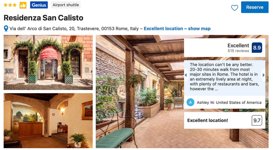 Zimmer in der Residenza San Calisto in Trastevere