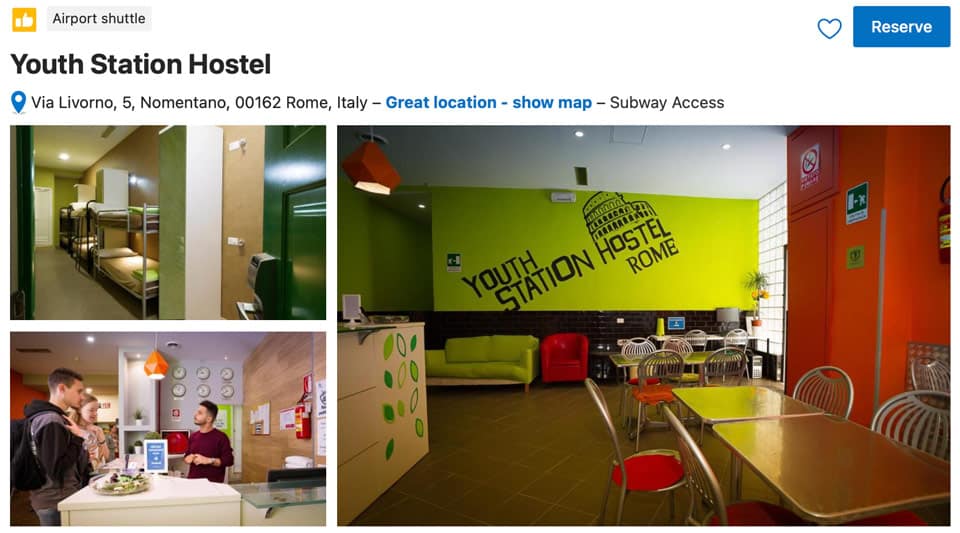 Mehrbettzimmer im Youth Station Hostel nahe Piazza Bologna