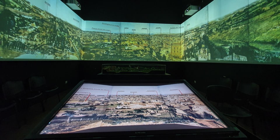 Interaktive Karte zur Rekonstruktion der Kämpfe um Rom im Jahr 1849 im Museum der Römischen Republik